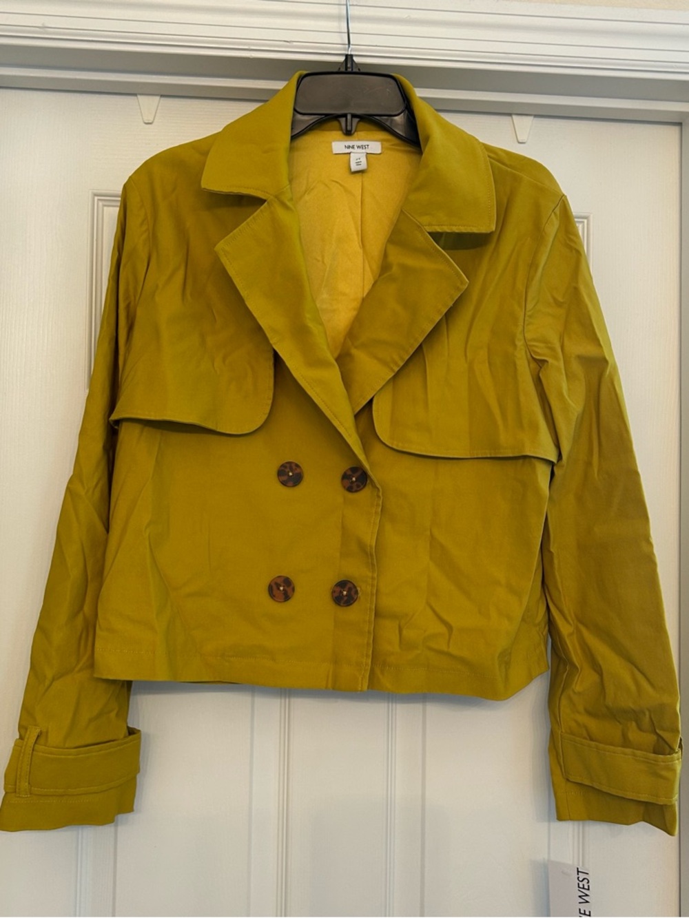 Nine West Cropped Trench Coat Size M 🆕 - Picture 3 of 7